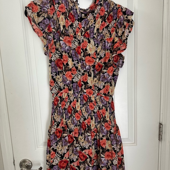 Entro Vibrant Floral Smocked Dress - Picture 3 of 3